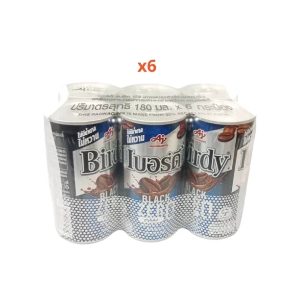เบอร์ดี้ แบล็คซีโร่ 180 มล. (แพ็ค x6)